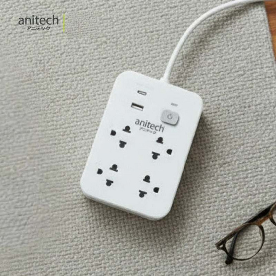 ANITECH ปลั๊กไฟ รุ่น H5534-WH