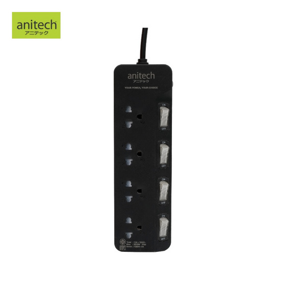 ANITECH ปลั๊กไฟ รุ่น H3634-BK