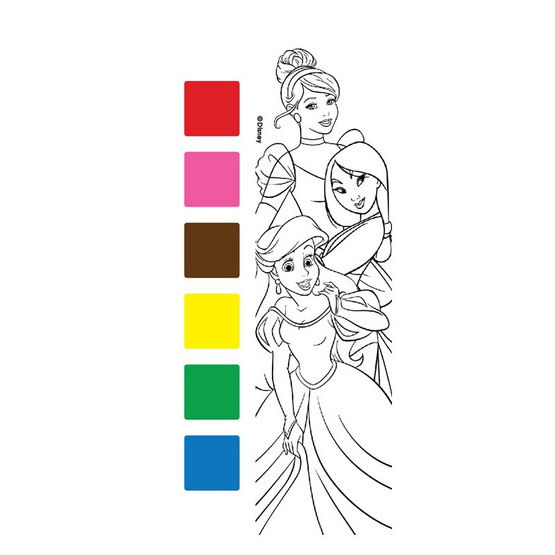 B-KIDS สมุดภาพระบายสีแบบพกพา พร้อมสีและพู่กัน Disney Princess Magic Fun