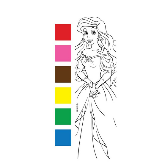 B-KIDS สมุดภาพระบายสีแบบพกพา พร้อมสีและพู่กัน Disney Princess Magic Fun