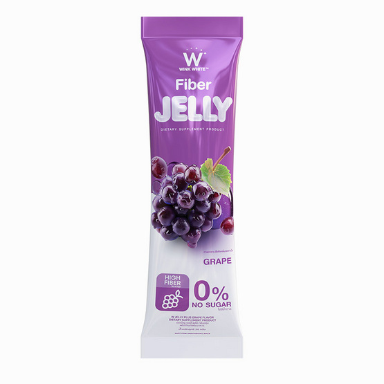 W JELLY PLUS GRAPE FLAVOR DIETARY กลิ่นองุ่น บรรจุ 7 ซอง