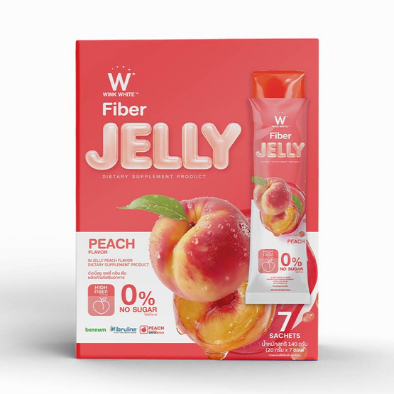 W JELLY PEACH FLAVOR DIETARY กลิ่นพีช บรรจุ 7 ซอง