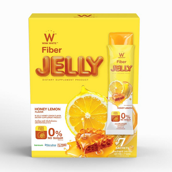 W JELLY HONEY LEMON FLAVOR DIETARY กลิ่นฮันนี่ เลม่อน บรรจุ 7 ซอง