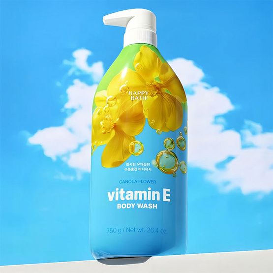 HAPPYBATH ครีมอาบน้ำ Canola Flower Vitamin E Body wash 750กรัม