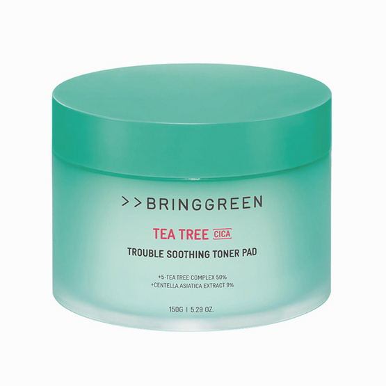 BRINGGREEN โทนเนอร์แพด Tea Tree Cica Trouble Soothing Toner Pad 150กรัม