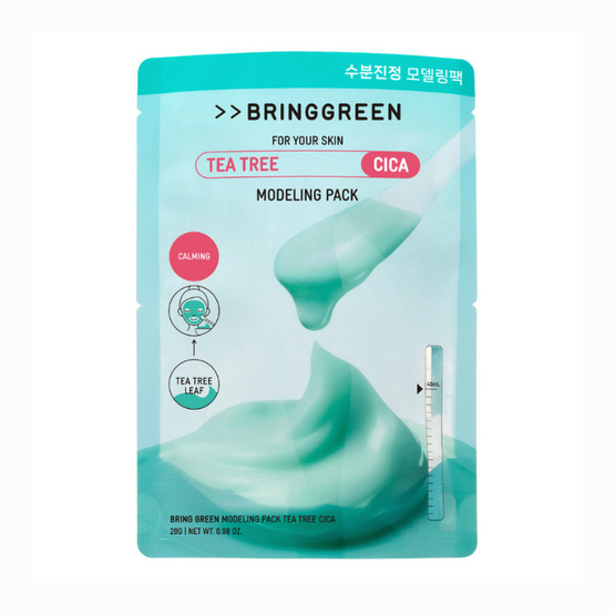 BRINGGREEN มาสก์เจลลี่สปาเกาหลี Tea Tree Cica Modeling Pack 28กรัม