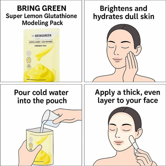 BRINGGREEN มาสก์เจลลี่สปาเกาหลี Super Lemon Glutathione Modeling Pack 28กรัม