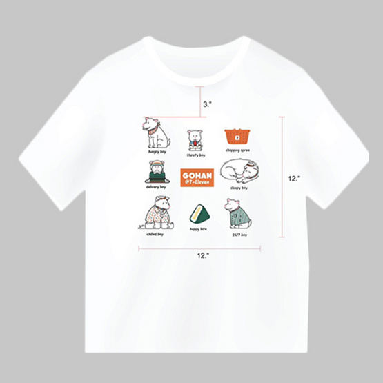 เสื้อยืดคอกลม ลาย Gohan สีขาว