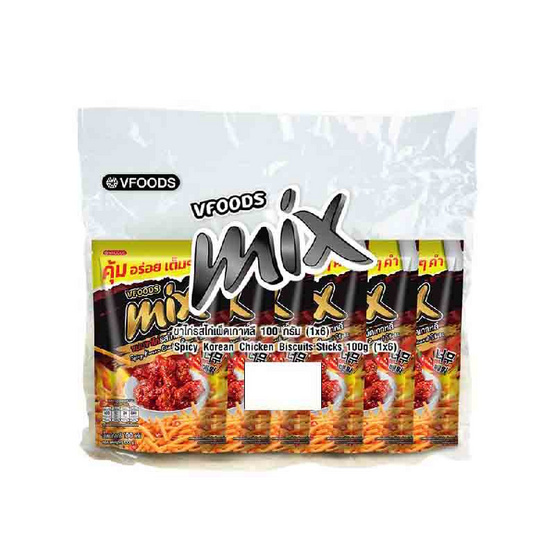 มิกซ์ ขนมขาไก่รสไก่เผ็ดเกาหลี 100 กรัม (แพ็ก 6 ชิ้น)