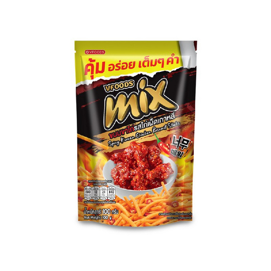 มิกซ์ ขนมขาไก่รสไก่เผ็ดเกาหลี 100 กรัม (แพ็ก 6 ชิ้น)