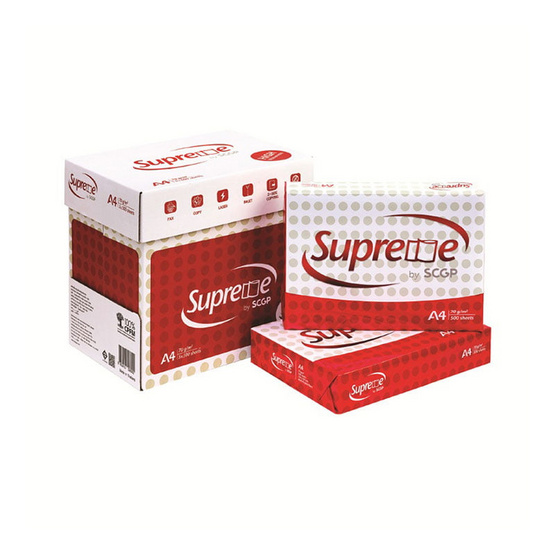 Supreme กระดาษถ่ายเอกสาร A4 70แกรม 500แผ่น/รีม (กล่อง 5 รีม)
