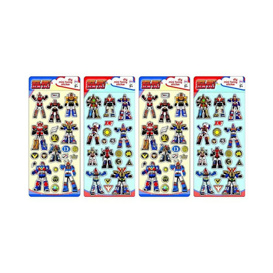 Wanna DIY Mini Funny Sticker Super Robot Sentai มินิสติกเกอร์ คละลาย (แพ็ก 4 ชิ้น)