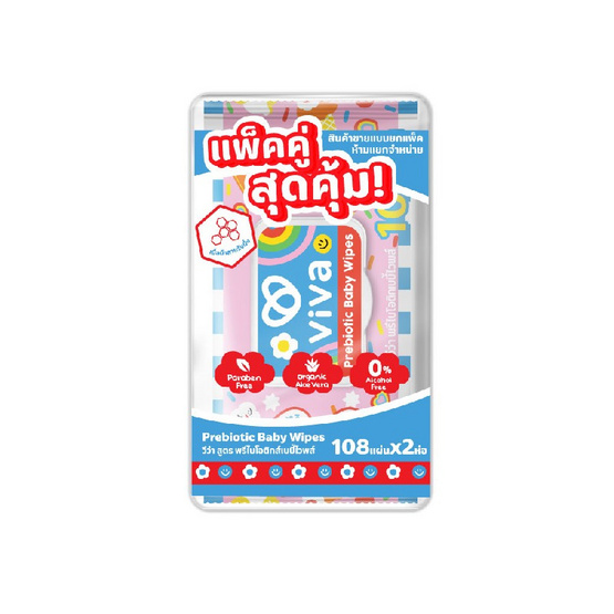 วีว่า ผ้าเปียก พรีไบโอติกส์ 108 แผ่น (แพ็กคู่)