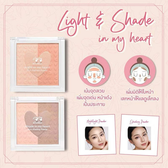 Mongrang คอนทัวร์ Shade In My Heart Multi Shading Powder 10 กรัม