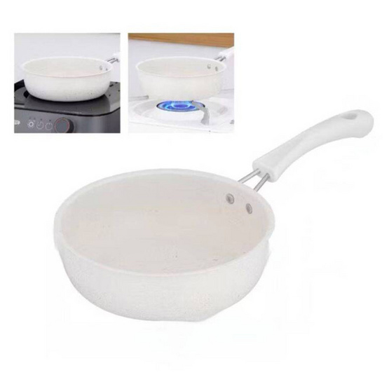 TIN TIN กระทะเทฟล่อนก้นลึก ขนาด 19cm. รุ่น Z0153 - White