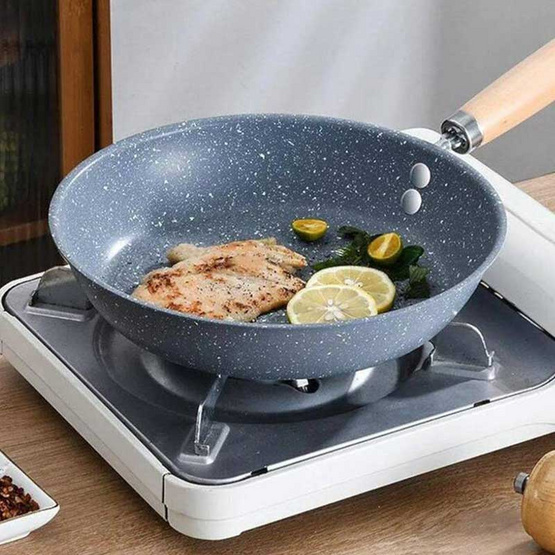 TIN TIN กระทะเทฟล่อนด้ามไม้ ขนาด 27cm. รุ่น B0149