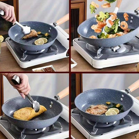 TIN TIN กระทะเทฟล่อนด้ามไม้ ขนาด 29cm. รุ่น B0150