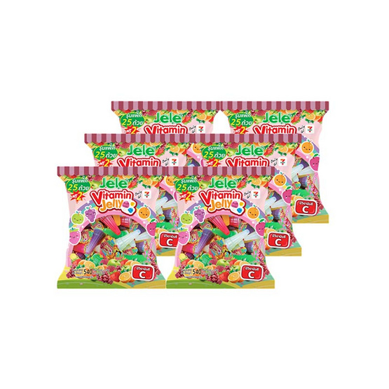 เจเล่เยลลี่ วิตามินกลิ่นผลไม้รวมรุ่น25แถม2ถ้วย 540 กรัม