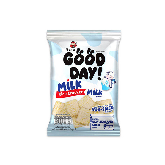 แฮฟอะกู้ดเดย์ ขนมข้าวอบกรอบมินิรสนม 36 กรัม (แพ็ก 12 ชิ้น)