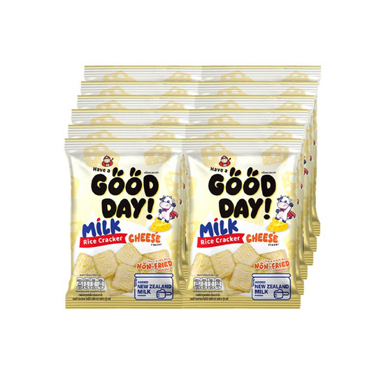 แฮฟอะกู้ดเดย์ ขนมข้าวอบกรอบมินิรสชีส 36 กรัม (แพ็ก 12 ชิ้น)