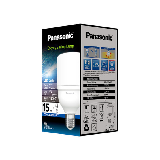 PANASONIC หลอดไฟ LED T Bulb 15W แสงขาว