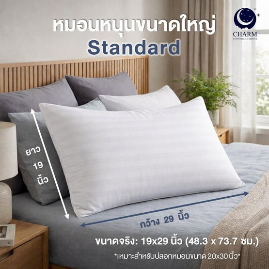CHARM หมอนหนุน Sweet dream ลายริ้ว 19x29นิ้ว