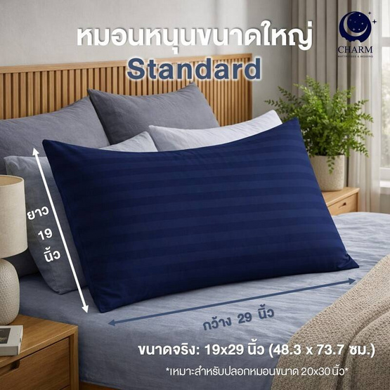 CHARM หมอนหนุน Sweet dream ลายริ้ว 19x29นิ้ว