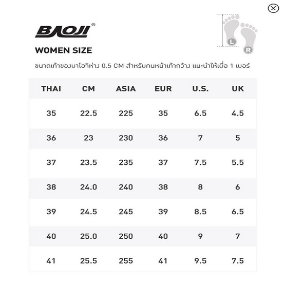 BAOJI รองเท้าผ้าใบผู้หญิง รุ่น U-ECW307 สีดำ