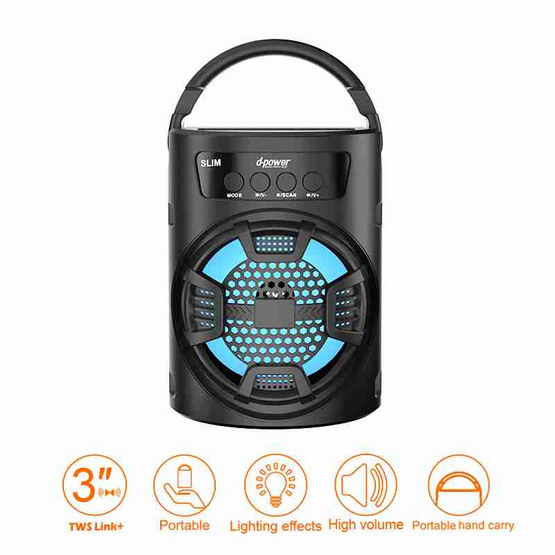 D-Power ลำโพงบลูทูธพกพา Slim