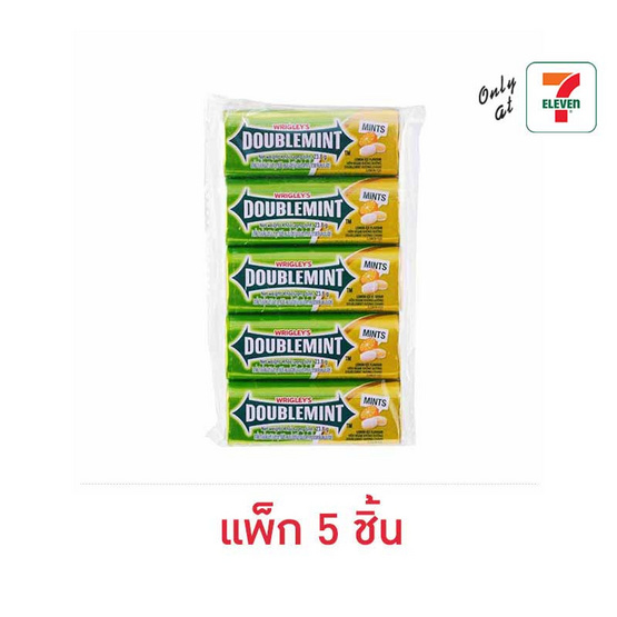 ริกลี่ย์ ดับเบิ้ลมินต์ เม็ดอมชูการ์ฟรีกลิ่นเลมอนไอซ์ 23.8 กรัม (แพ็ก 5 ชิ้น)