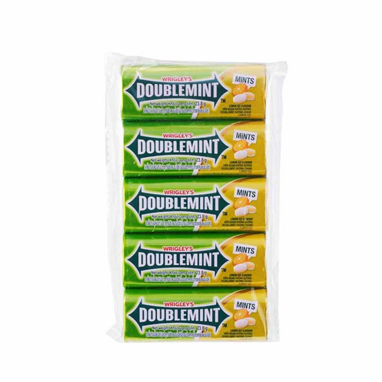 ริกลี่ย์ ดับเบิ้ลมินต์ เม็ดอมชูการ์ฟรีกลิ่นเลมอนไอซ์ 23.8 กรัม (แพ็ก 5 ชิ้น)