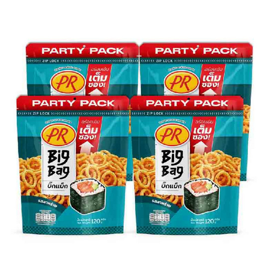 พีอาร์ บิ๊กแบ็กข้าวเกรียบรสสาหร่าย 120 กรัม (แพ็ก 4 ชิ้น)