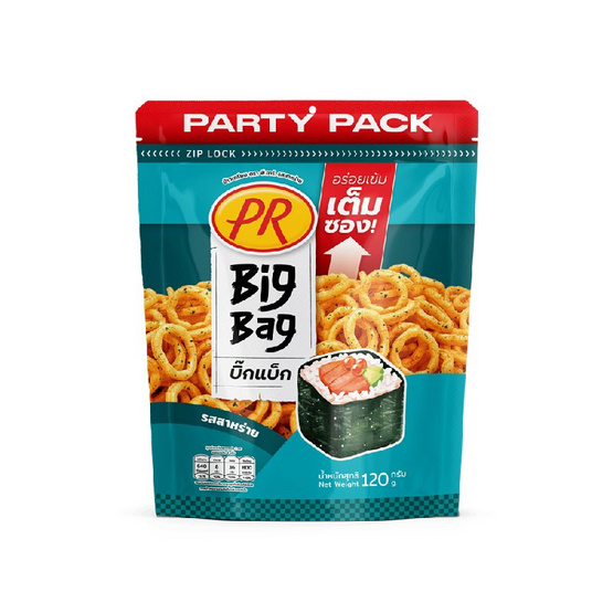 พีอาร์ บิ๊กแบ็กข้าวเกรียบรสสาหร่าย 120 กรัม (แพ็ก 4 ชิ้น)