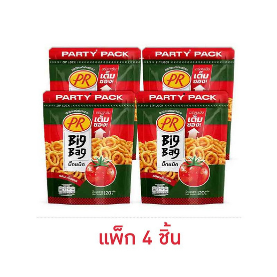 พีอาร์ บิ๊กแบ็กข้าวเกรียบรสมะเขือเทศ 120 กรัม (แพ็ก 4 ชิ้น)