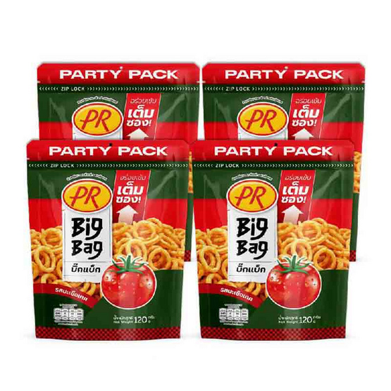 พีอาร์ บิ๊กแบ็กข้าวเกรียบรสมะเขือเทศ 120 กรัม (แพ็ก 4 ชิ้น)