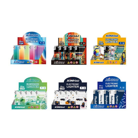 my items (XINHAI) ไฟแช็ก อิเล็กทรอนิกส์ (แพ็ก 25 ชิ้น) คละลาย