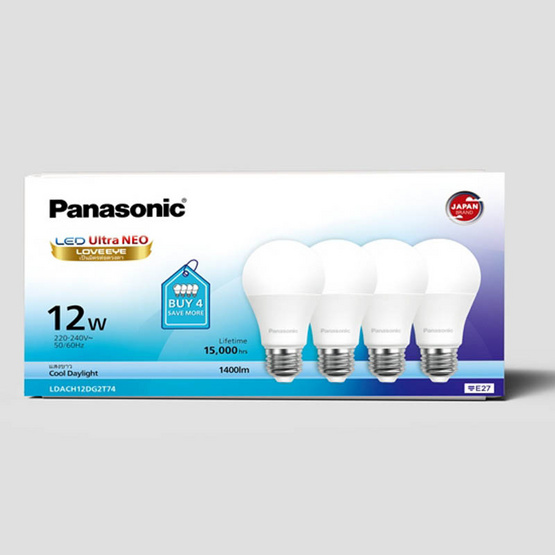PANASONIC หลอดไฟ LED Ultra NEO 12W (แพ็ก 4 หลอด)