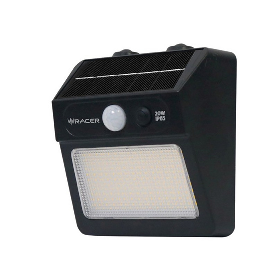 RACER หลอดไฟโซลาร์ WALL LAMP (แพ็ก 1+1) +หลอดไฟ LED 6.5W 4 หลอด