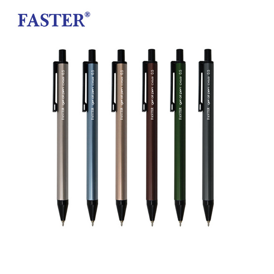 FASTER ปากกาลูกลื่นเจล 0.5มม. หมึกน้ำเงิน CX513 ด้ามคละสี (กล่อง 12 ด้าม)