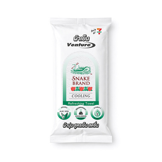 Venture ผ้าเย็น กลิ่นแป้งเย็นตรางู (แพ็ก 6 ชิ้น)