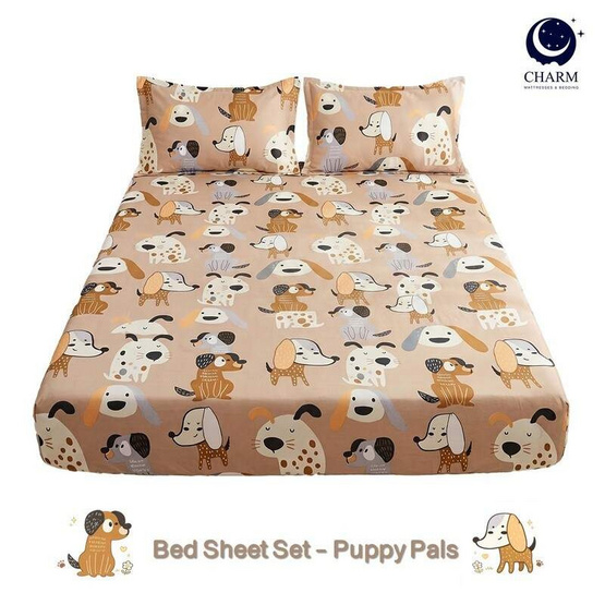 Charm ผ้าปูไม่รวมนวม Puppy Pals