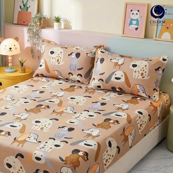 Charm ผ้าปูไม่รวมนวม Puppy Pals