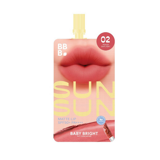 Baby Brigth ลิปแมทท์ Sunsun Matte Lip SPF50+ PA++++ 2 กรัม แพ็ก 6 ชิ้น