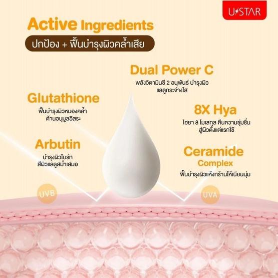 Ustar กันแดดผิวกาย Vit C Super UV Body Lotion SPF50 PA+++ 400 กรัม