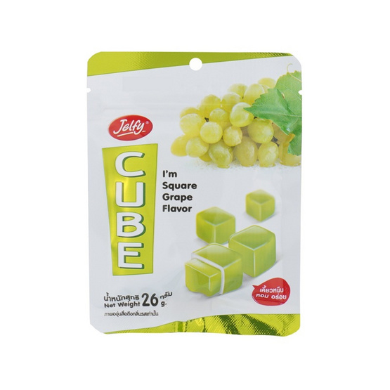 เจลฟี่ กัมมี่คิวบ์กลิ่นองุ่น 26 กรัม (แพ็ก 12 ชิ้น)