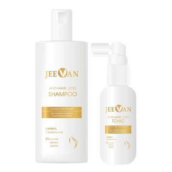 Jeevan Plus แชมพู+สเปรย์บำรุงศรีษะ Anti-Hair Loss 250+50 กรัม (แพ็ก 2 ชิ้น)