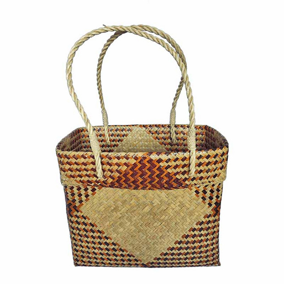 กระเป๋ากระจูด 12 x 10 นิ้ว ไม่บุผ้า  สีม่วง