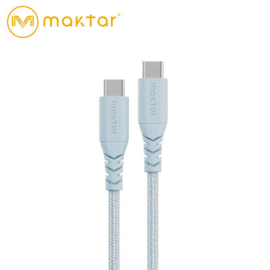 Maktar Type-C to C Cable Blue รุ่น MKCB-CC-WOV-SB12