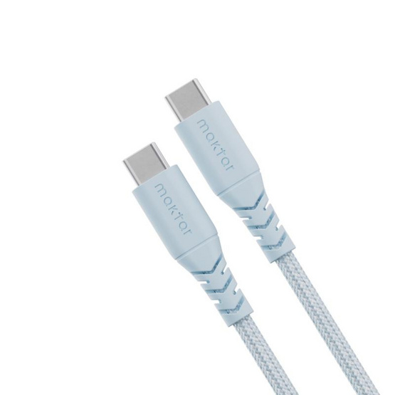 Maktar Type-C to C Cable Blue รุ่น MKCB-CC-WOV-SB12