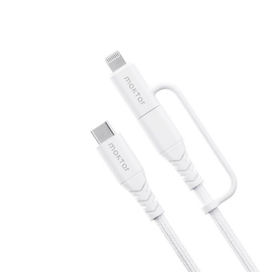 Maktar Type-C to Lightning Cable White รุ่น MKCK-CCL-WOV-W12